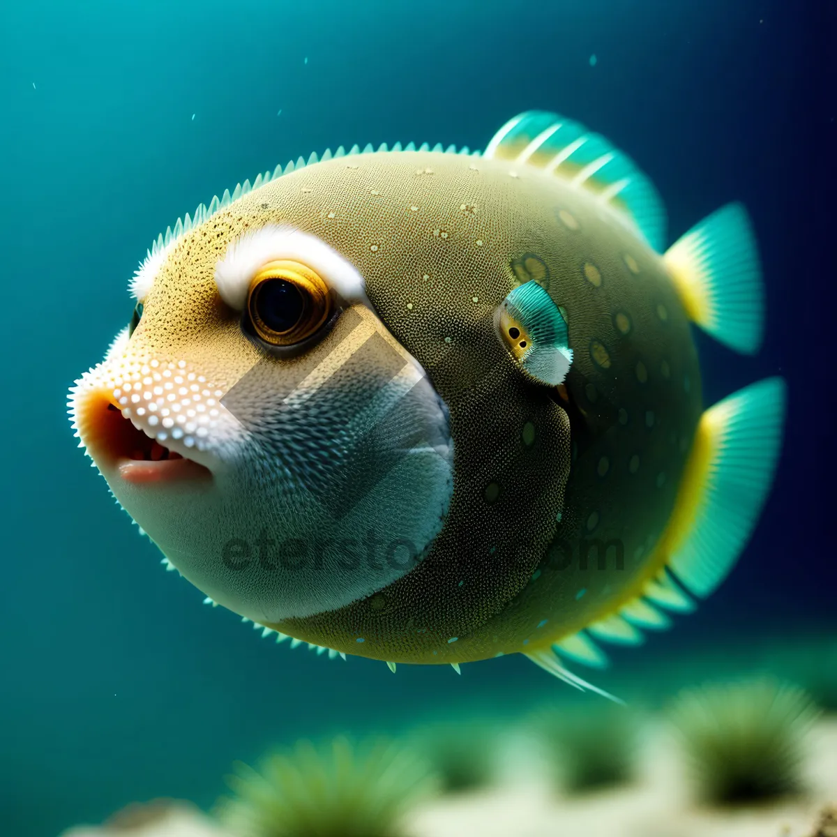 Picture of Underwater Tropical Coral Reef with Colorful Fish