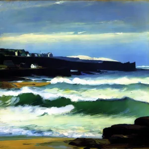 Serenity at Sunset: Shipwreck by the Seashore