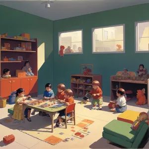 Modern Classroom Interior with Stylish Furniture