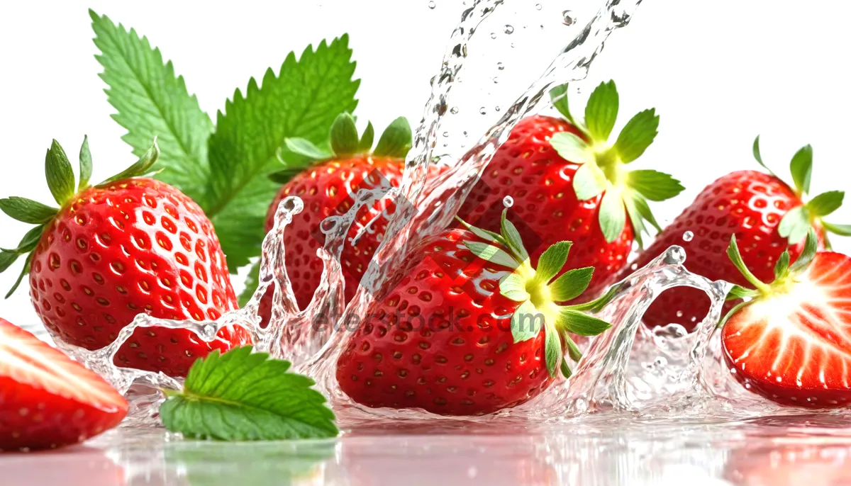 Picture of Fresh Strawberry Closeup: Colorful and Nutritious Summer Berry