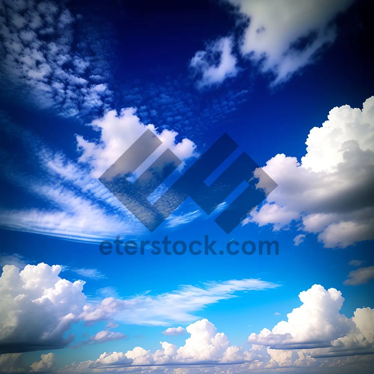 Picture of Sunny Sky - Fluffy Clouds - Serene Atmosphere