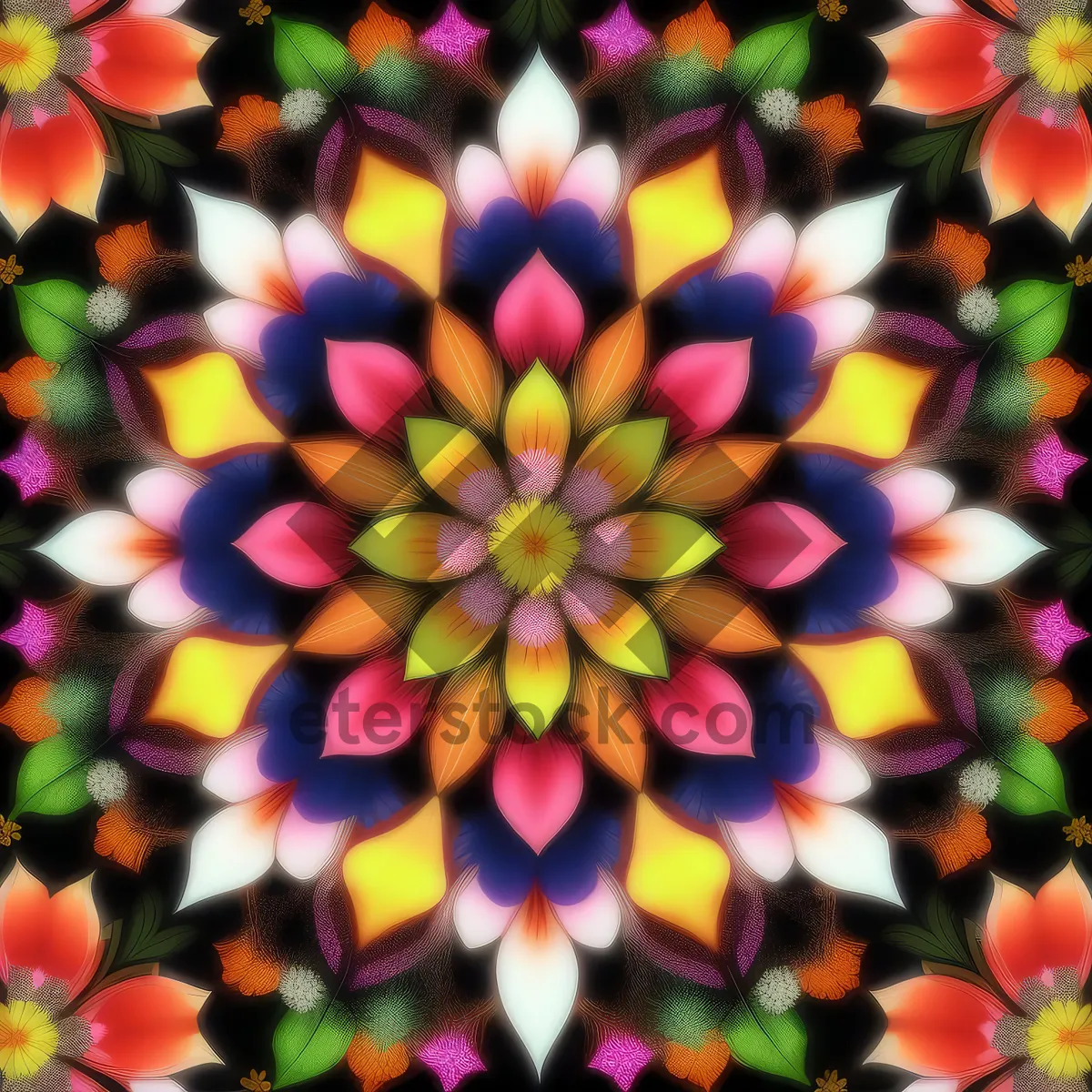 Picture of Vibrant Pinwheel Pattern in Colorful Celebration.