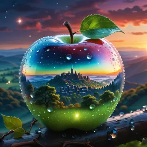Juicy Granny Smith apple, fresh and delicious
