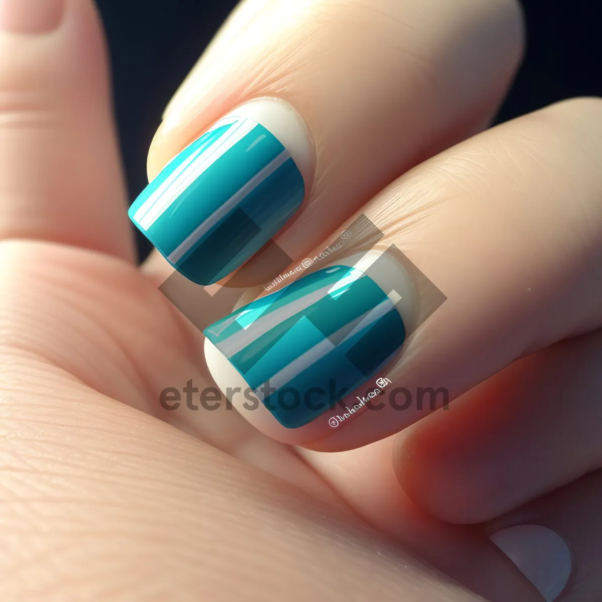 Picture of Closeup of Hand with Beautifully Manicured Nails