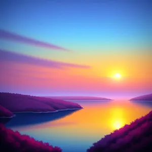 Vibrant Sunset Over Ocean Horizon