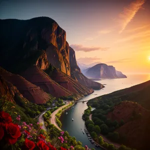 Southwest Canyon Sunset: Majestic Desert Landscape