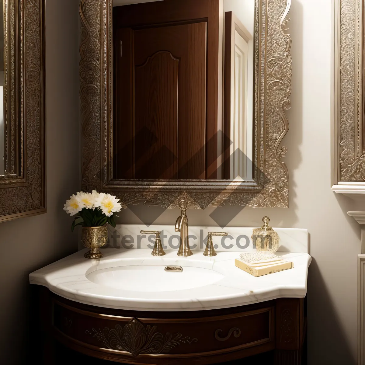 Picture of Luxurious Modern Bathroom with Elegant Fixtures