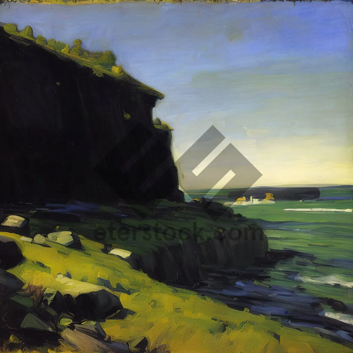 Picture of Coastal Horizon: A Majestic Cliff Landscape by the Sea