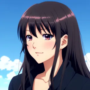 Fashionable Lady with Stunning Black Hair