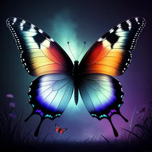 Colorful Butterfly Frame Design: A Vibrant Artwork Taking Flight.