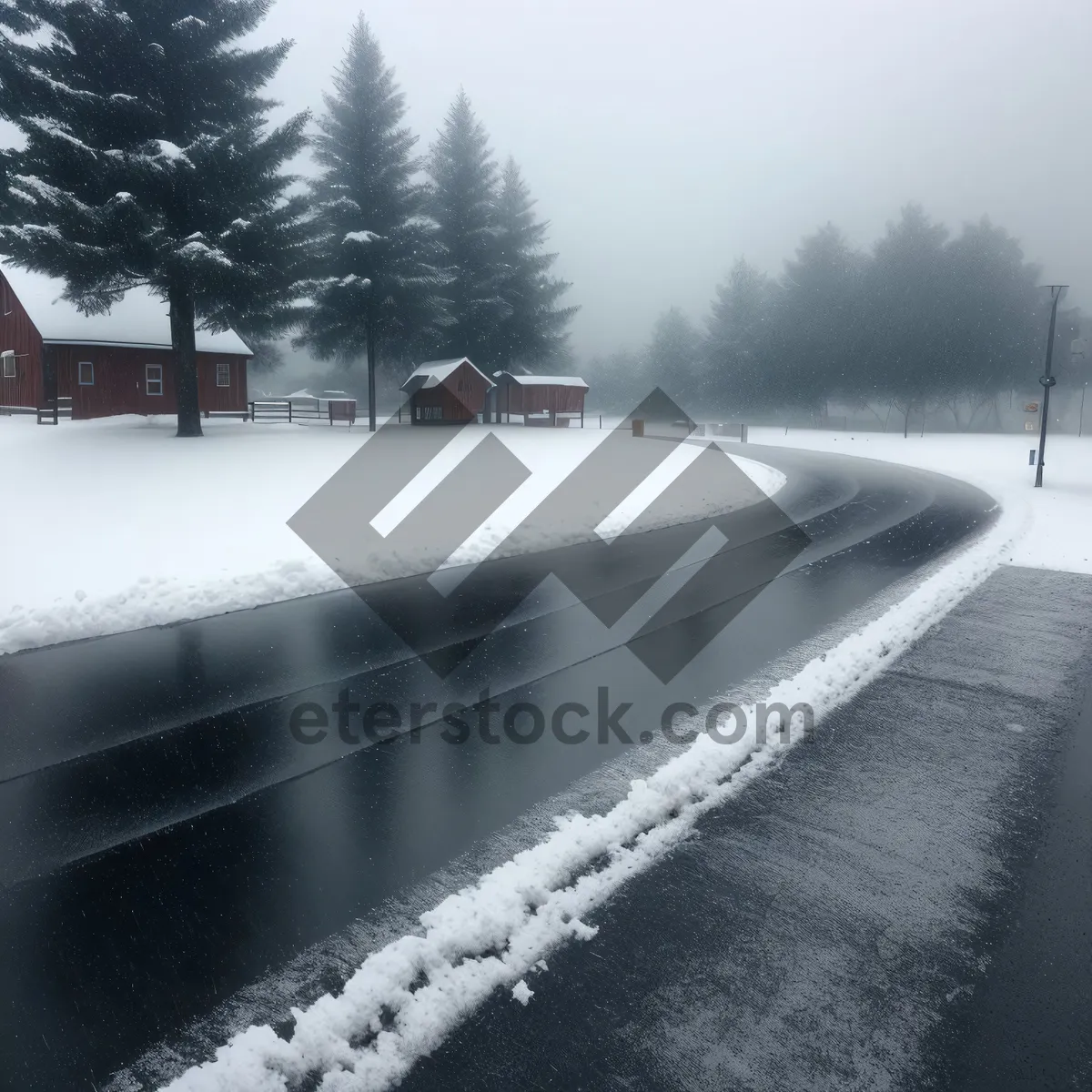 Picture of Winter Wonderland: Majestic Mountain Scenery and Snow-Covered Trees