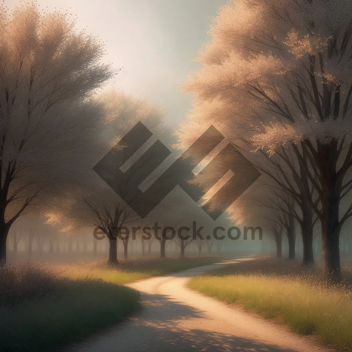 Picture of Scenic Sunset Landscape on Rural Road