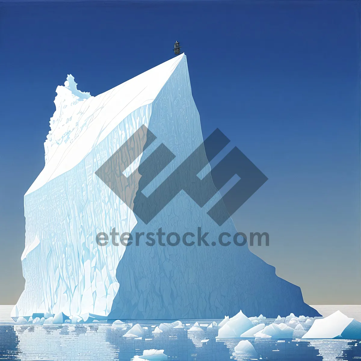 Picture of Snowy Glacier Piercing Majestic Winter Sky