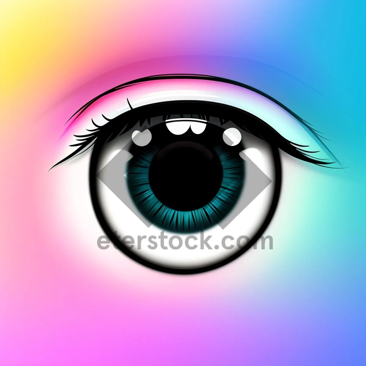 Picture of Eyecon: Graphic Circle Symbol with See-Through Eyebrow Design