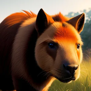 Cute Baby Horse Grazing in Rural Pasture