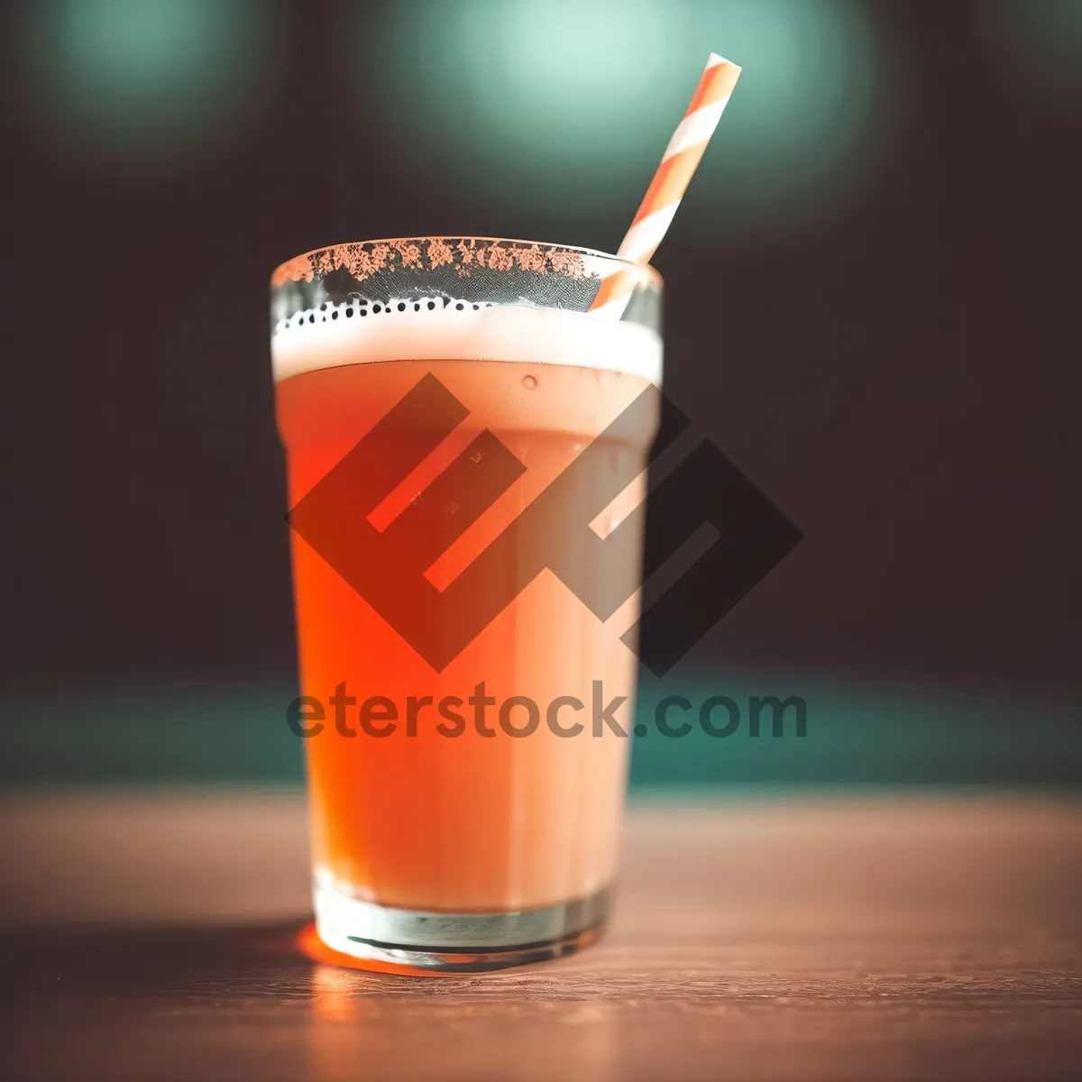 Picture of Refreshing Lager Beer in Yellow Cup with Foam