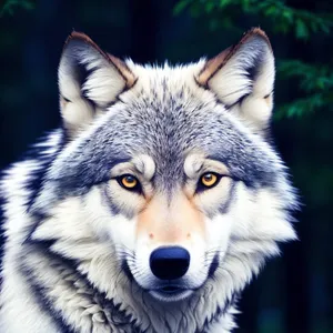 Majestic Timber Wolf Portrait: A True Wildlife Predator