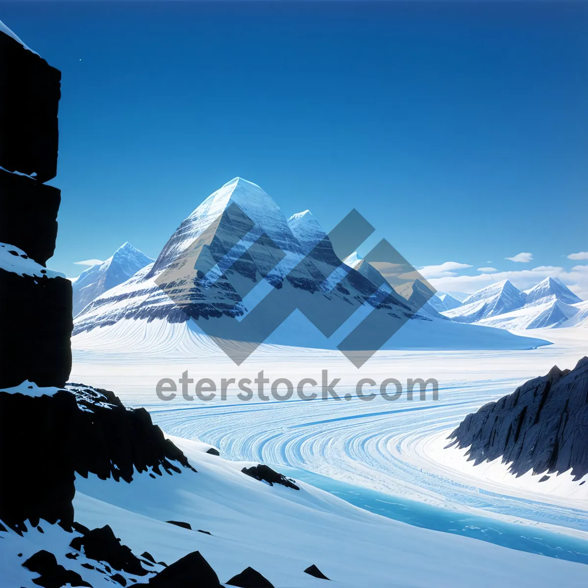 Picture of Snowy Alpine Peaks: Majestic Winter Wonderland