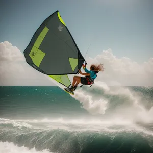 Winter fun: Surfer glides on cold ocean waves.