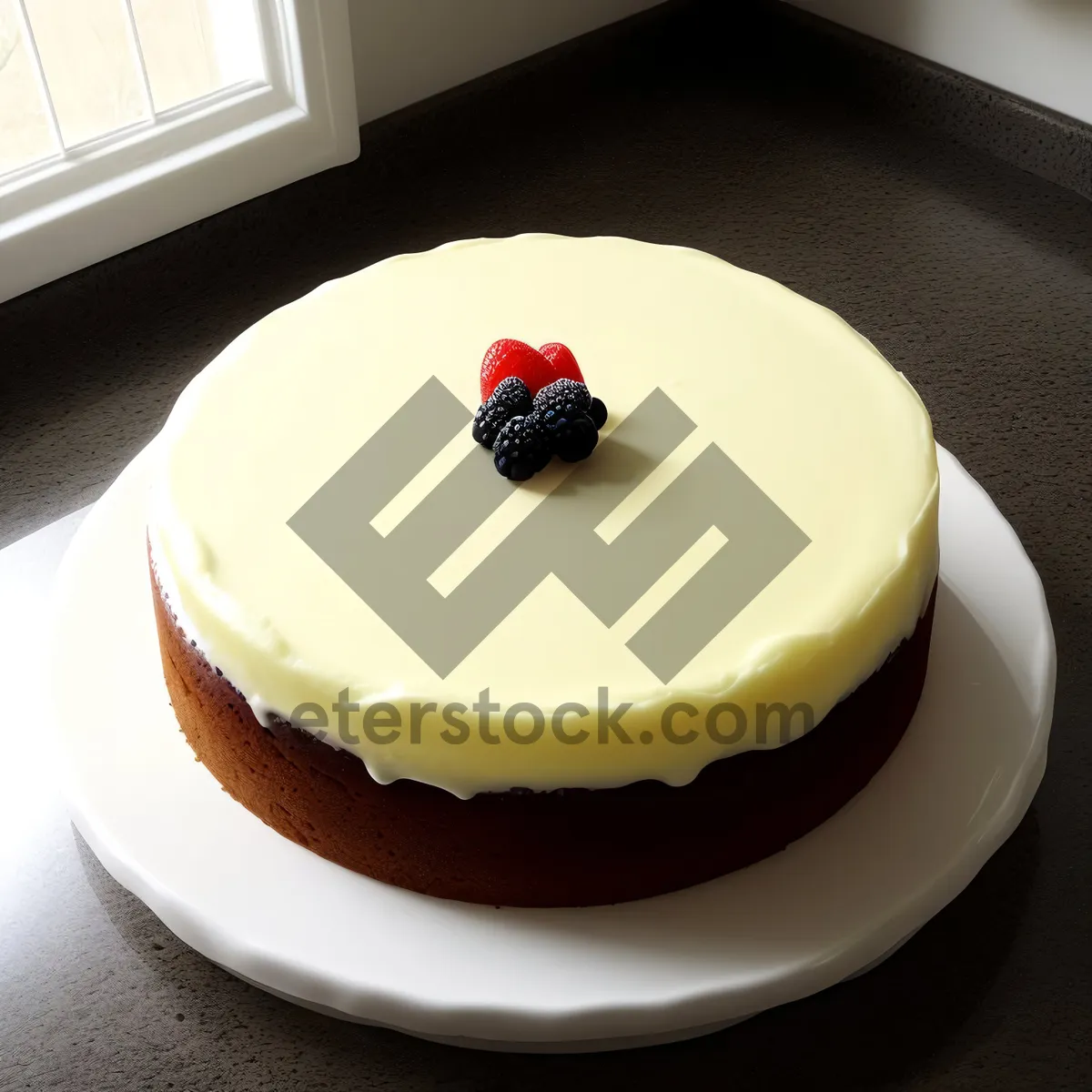 Picture of Delicious Chocolate Trifle Cake with Fresh Fruit