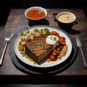 Delicious vegetable salad with fresh ingredients