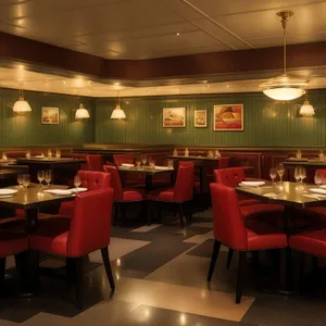 Modern luxury restaurant interior design with wooden furniture