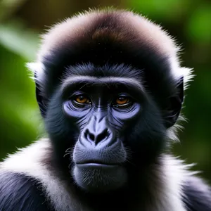 Endangered primate monkey in wildlife safari