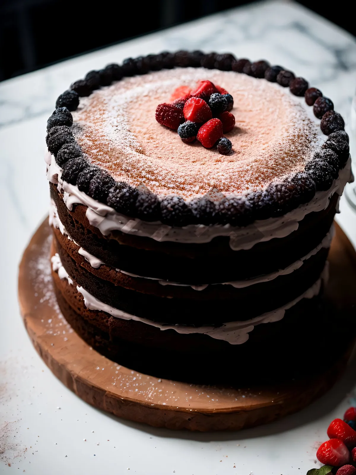 Picture of Delicious Chocolate Mint Cake with Chocolate Sauce