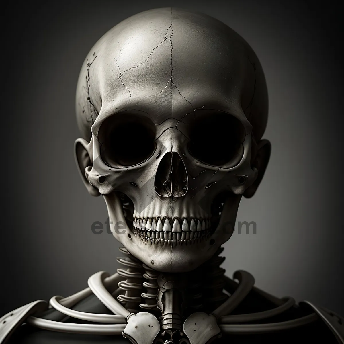 Picture of Spooky Skeletal Skull Mask: Conceptual Bone Horror