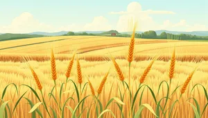 Agricultural landscape under summer sky - "Sunny Countryside Meadow