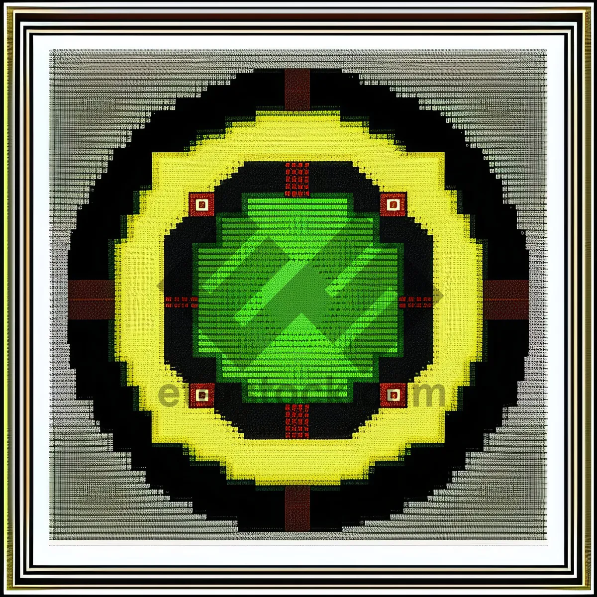 Picture of Microchip Mosaic: Intricate CPU Design and Graphic Pattern