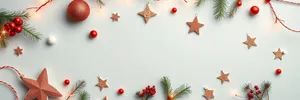 Festive Winter Star Decoration Card with Holly Ornament