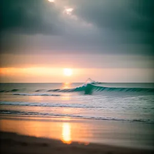 Golden Sunset Over Serene Ocean