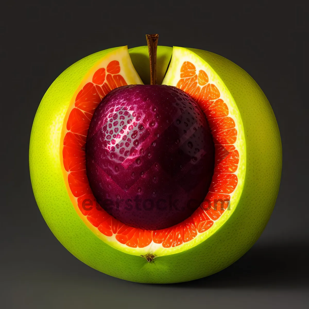 Picture of Refreshing red fruit feast: a juicy, organic strawberry bite