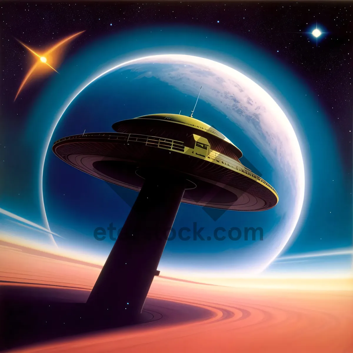 Picture of Digital Space Fantasy: Moonlit Celestial Planet