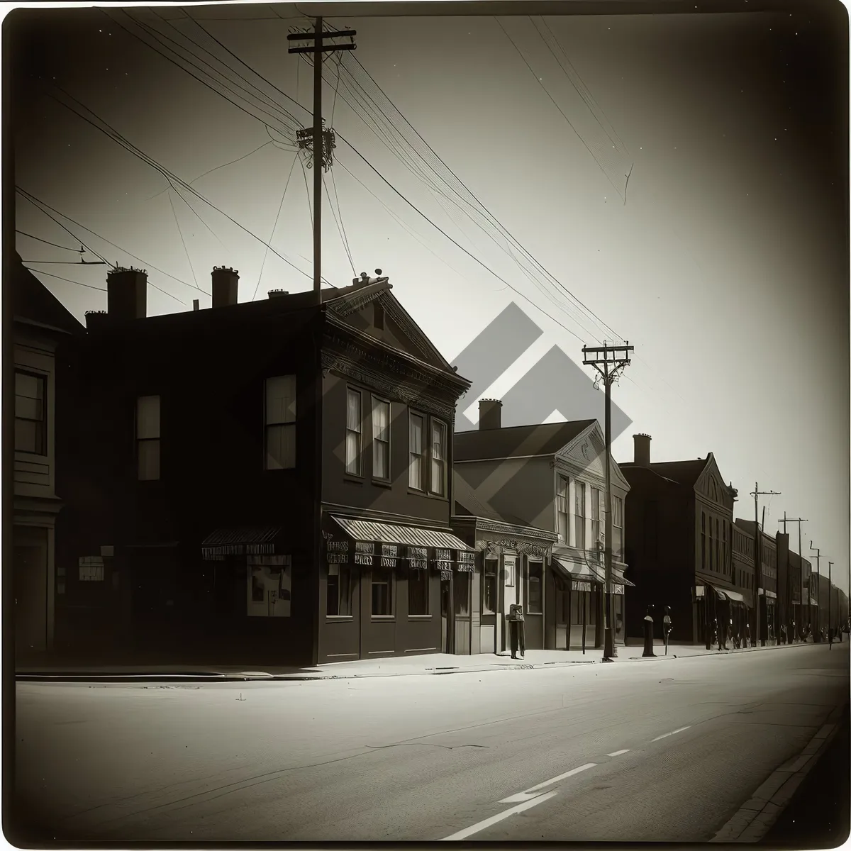 Picture of Urban Architecture: Historic House with Tramway and Semaphore Tower