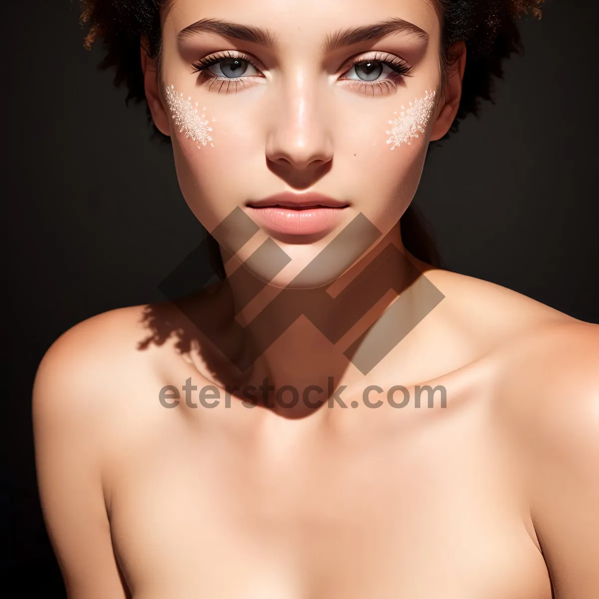 Picture of Sensual Brunette Model with Clean, Attractive Skin