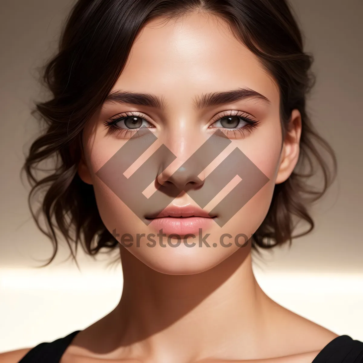 Picture of Sultry Beauty: Brunette Model with Attractive Makeup