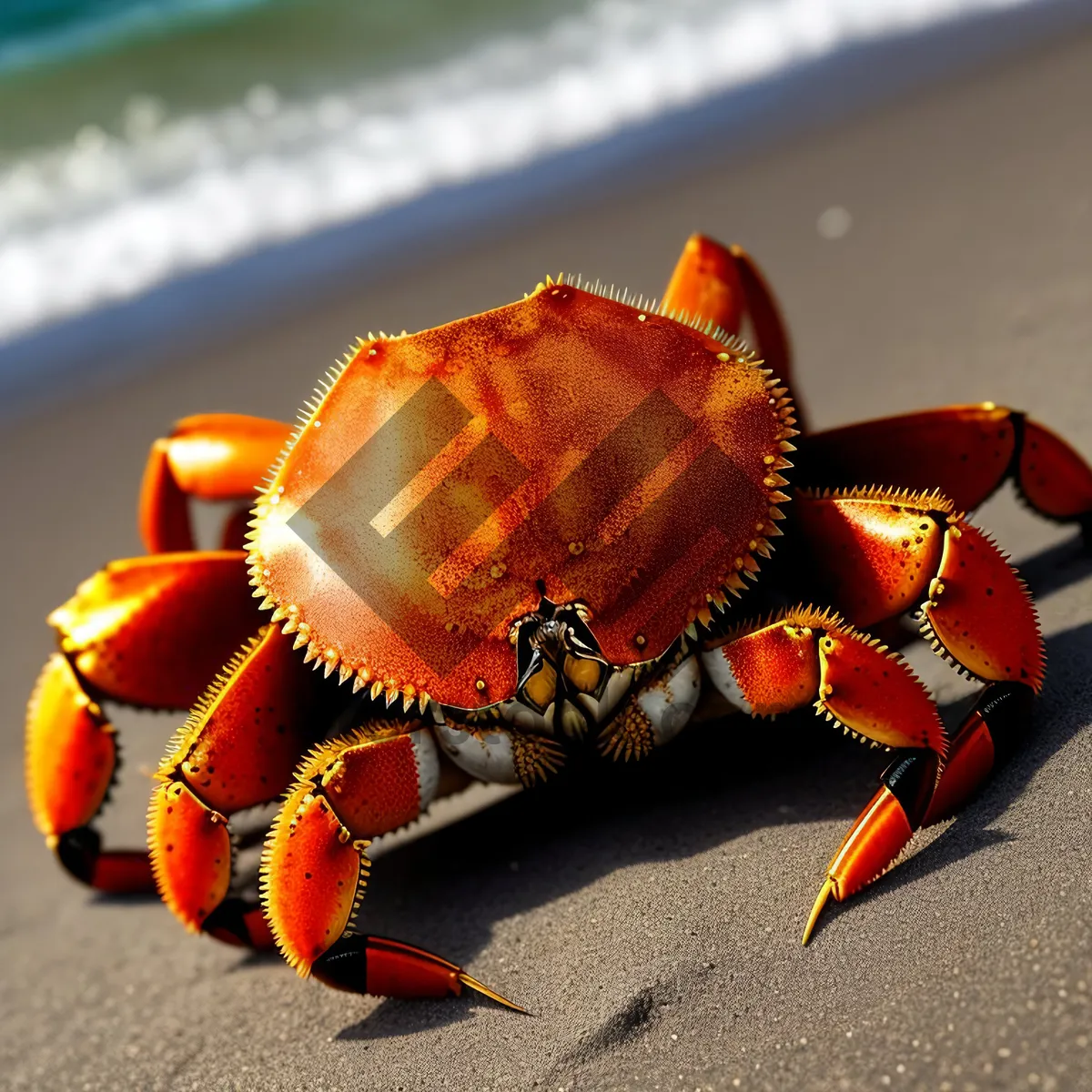 Picture of Crustacean Delicacy: Close-up of Rock Crab Shell