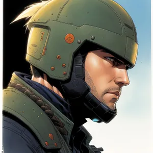 Male Aviator Helmet with Leather Chin Strap