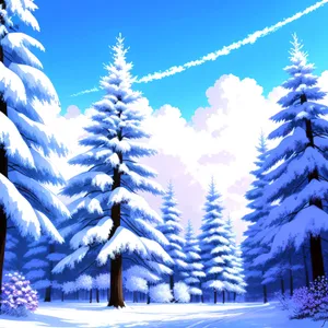 Majestic Pine Forest in Winter Wonderland