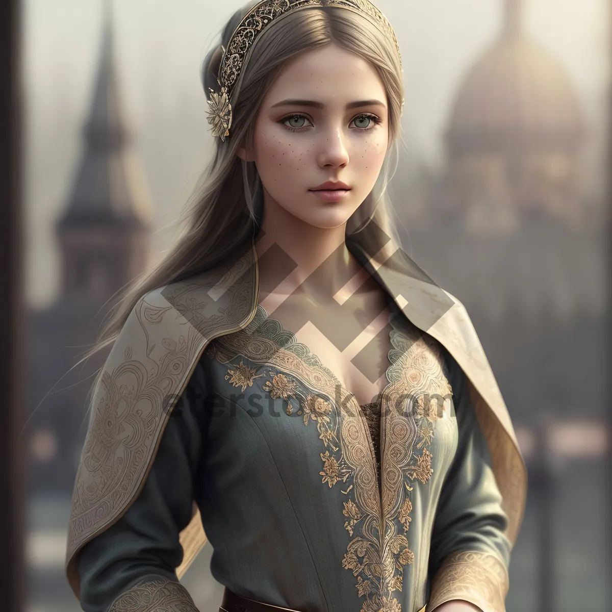 Picture of Stunning Princess Portrait: Fashionable and Alluring Aristocrat Lady