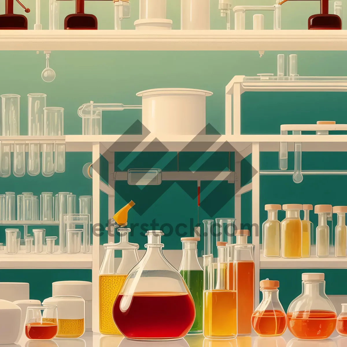 Picture of Scientific Glassware: Experimenting with Chemicals