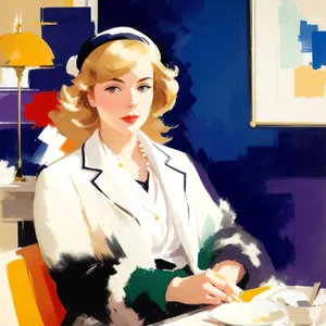 Happy Professional Businesswoman at Work with Laptop