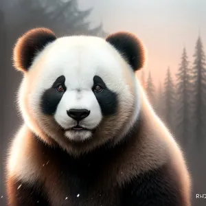 Adorable Endangered Giant Panda Bear in Zoo