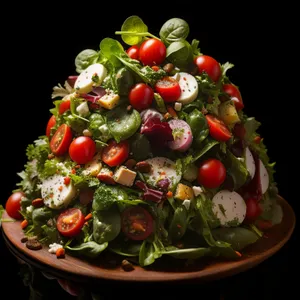 Fresh Vegetable Salad with Tasty Gourmet Ingredients