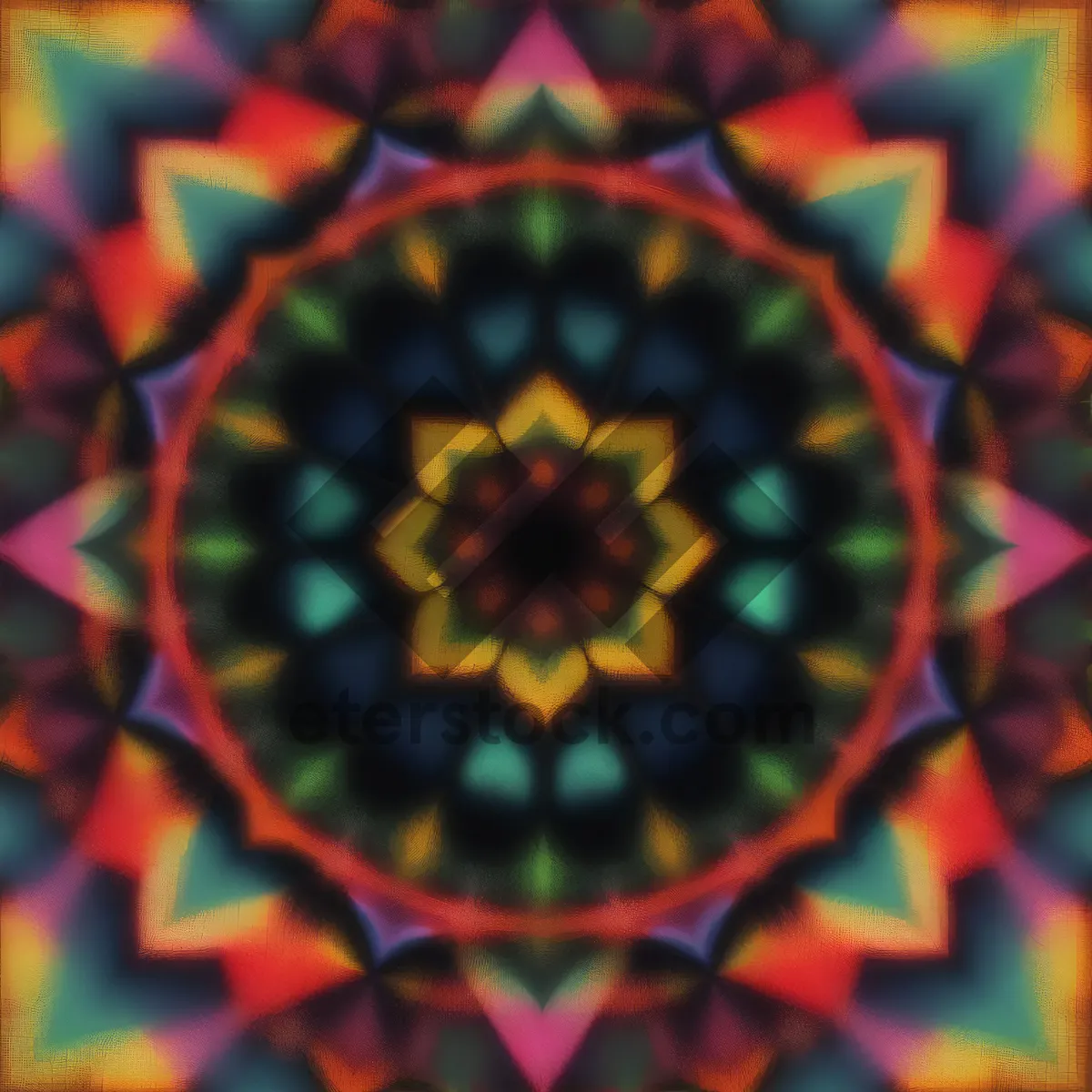 Picture of Vibrant Kaleidoscope Mosaic Art with Abstract Patterns.