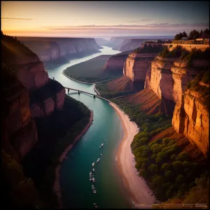 Magnificent Canyon View with Majestic Cliffs.