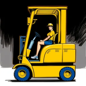 Industrial Forklift Truck at Work