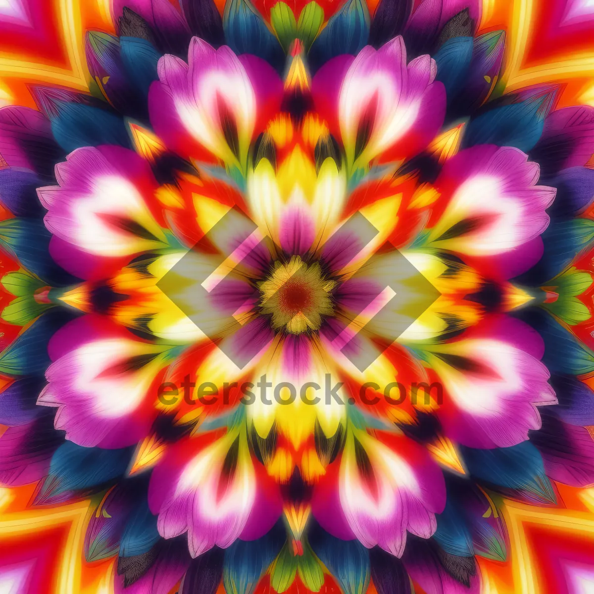 Picture of Floral Pattern in Vibrant Purple and Pink Tones